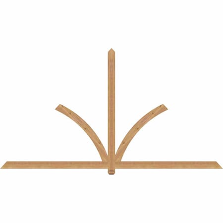Ekena Millwork Redmond Timber Gable Bracket, Western Red Cedar, 108"W x 58"H x 1 1/2"D x 3 1/2"F, 13/12 Pitch GBW108X58X0204RED00SWR